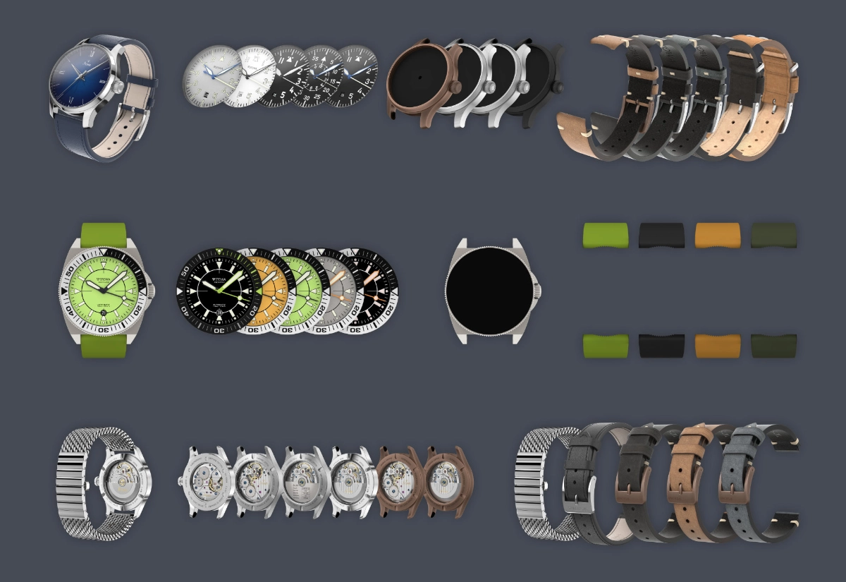 Systematische Visualisierung hochkonfigurierbarer Uhren mit konsistenten Perspektiven